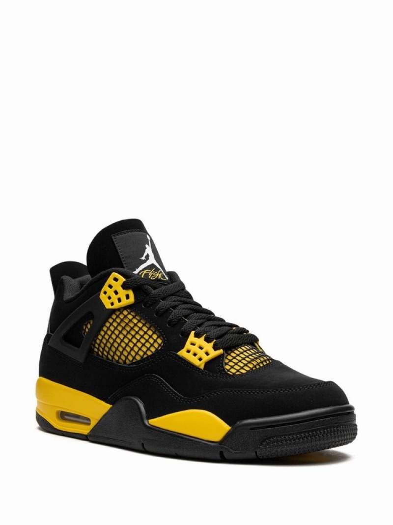 Black / Orange Men's Nike Thunder Air Jordan 4 | JTRFPB-726