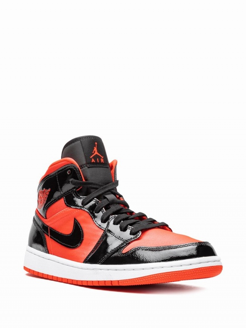 Black / Orange Women's Nike Mid Hot Punch Air Jordan 1 | KCYQUI-073