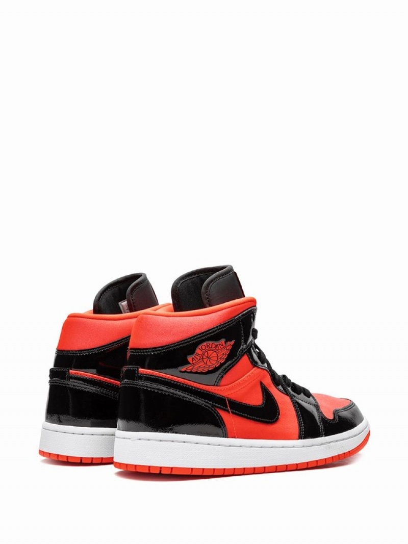 Black / Orange Women's Nike Mid Hot Punch Air Jordan 1 | KCYQUI-073