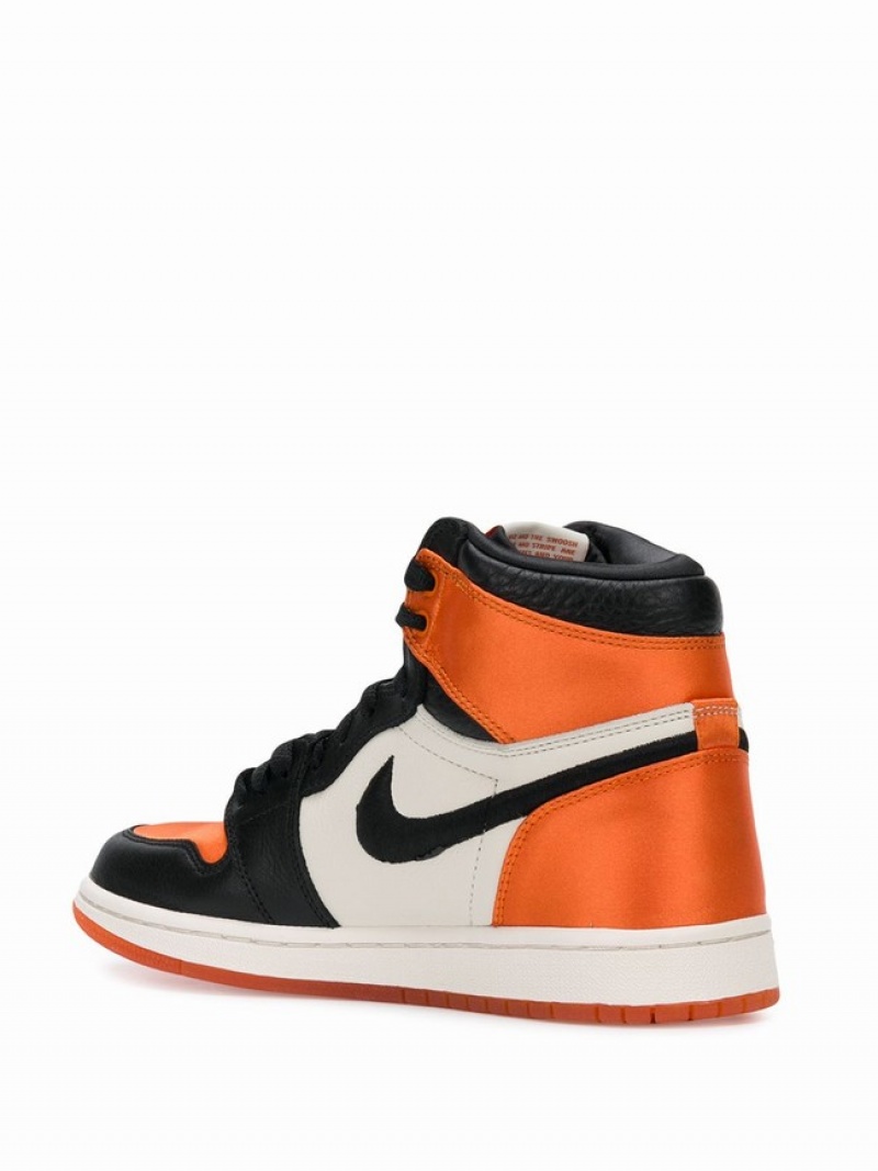 Black / Orange Women's Nike RE High OG SL Satin Shattered Backboard Air Jordan 1 | ICSPUO-864