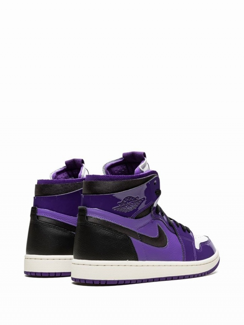 Black / Purple / White Women's Nike High Zoom CMFT Purple Patent Air Jordan 1 | VJIBLW-284