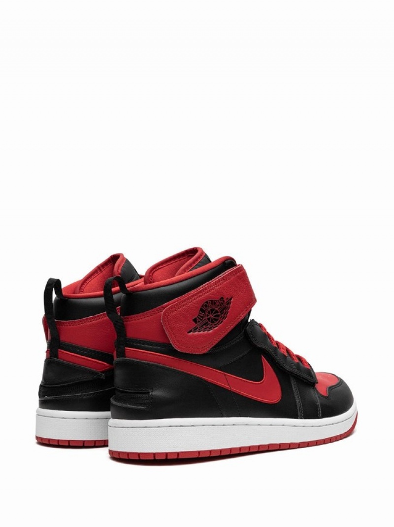 Black / Red Men's Nike High FlyEase Bred Air Jordan 1 | HGBNPW-081