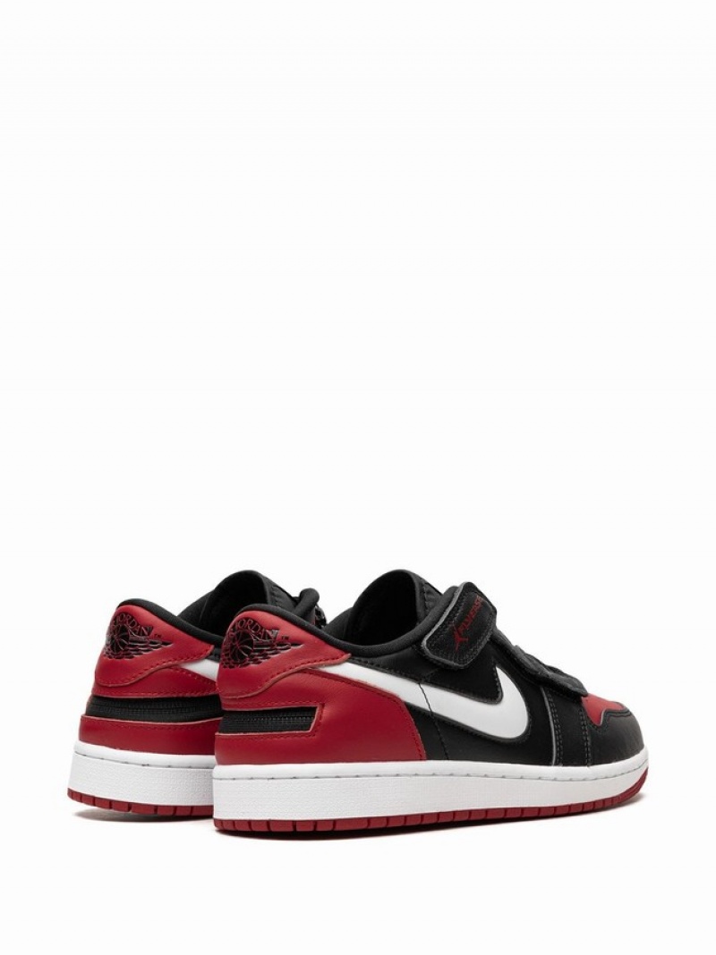 Black / Red Men's Nike Low Flyease Bred Air Jordan 1 | RKYWBV-053