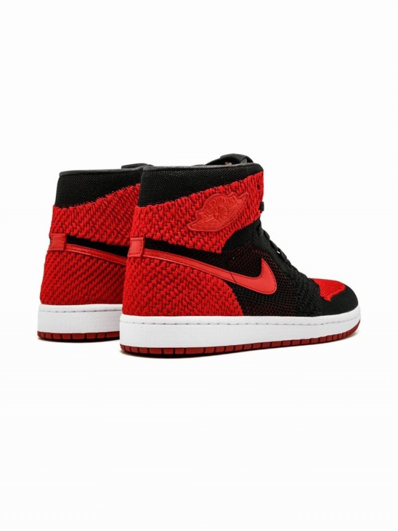 Black / Red Men's Nike Retro HI Flyknit Air Jordan 1 | PUAKBV-236