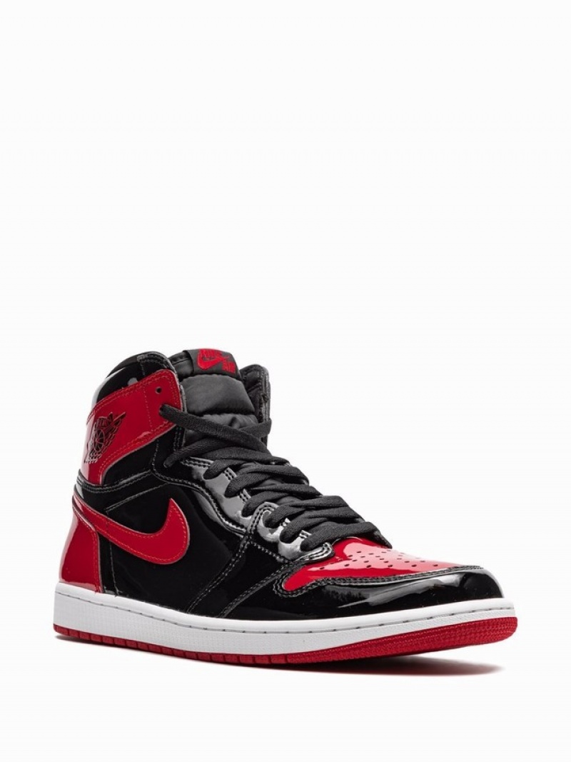 Black / Red Men's Nike Retro High OG Bred Patent Air Jordan 1 | ERCGBW-107