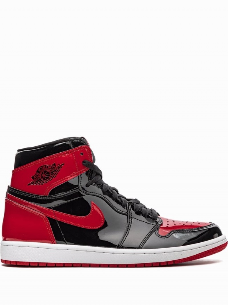 Black / Red Men\'s Nike Retro High OG Bred Patent Air Jordan 1 | ERCGBW-107