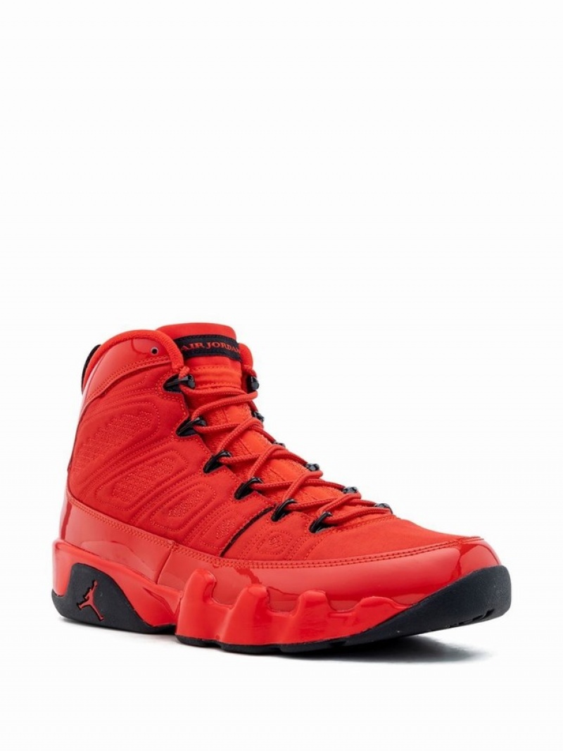 Black / Red Women's Nike Retro Chile Red Air Jordan 9 | IRQSNC-960