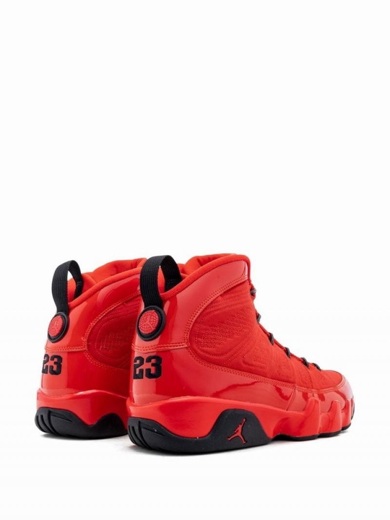 Black / Red Women's Nike Retro Chile Red Air Jordan 9 | IRQSNC-960