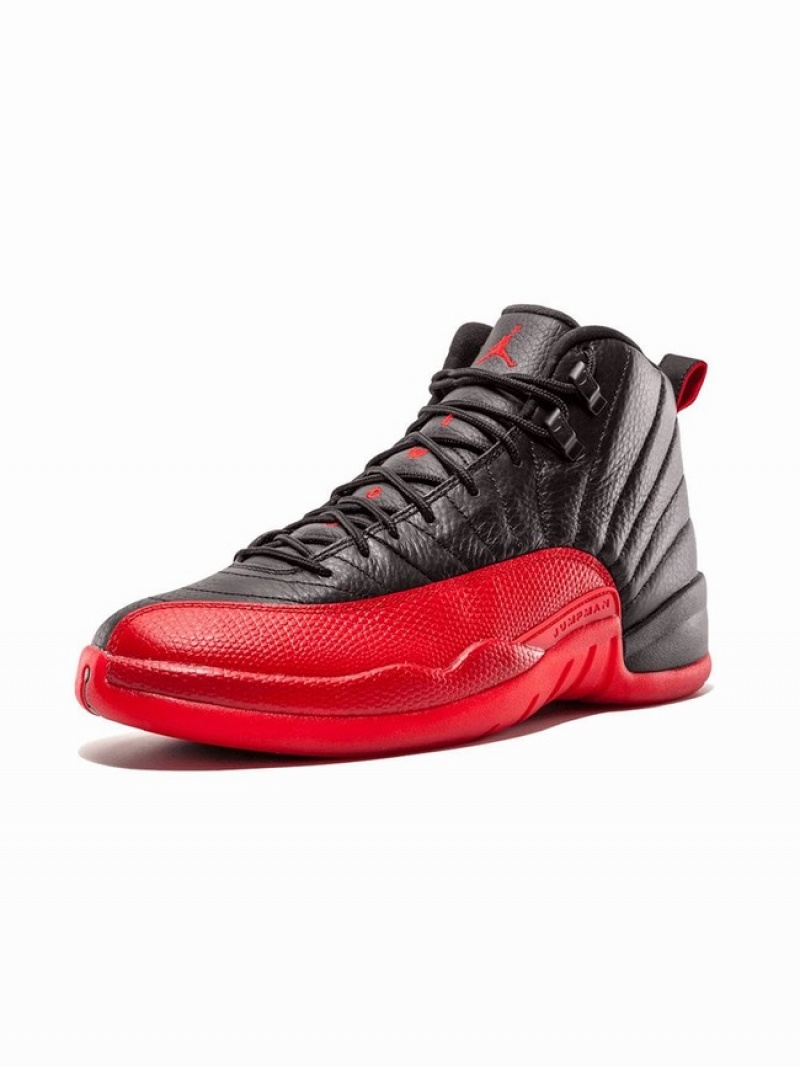 Black / Red Women's Nike Retro Flu Game 2016 Air Jordan 12 | KQZAUD-904