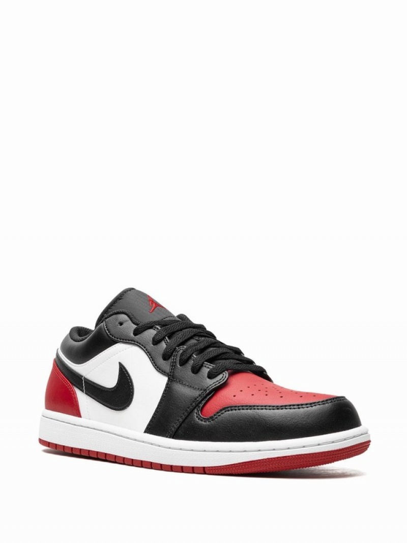 Black / Red / White Men's Nike Low Bred Toe Air Jordan 1 | MAKQEF-716