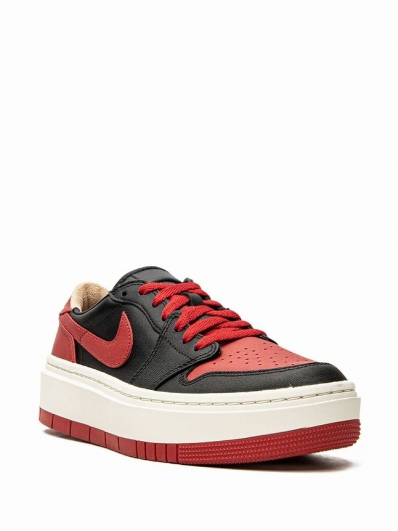 Black / Red / White Women's Nike Elevate Low Bred Air Jordan 1 | ZGWACO-513