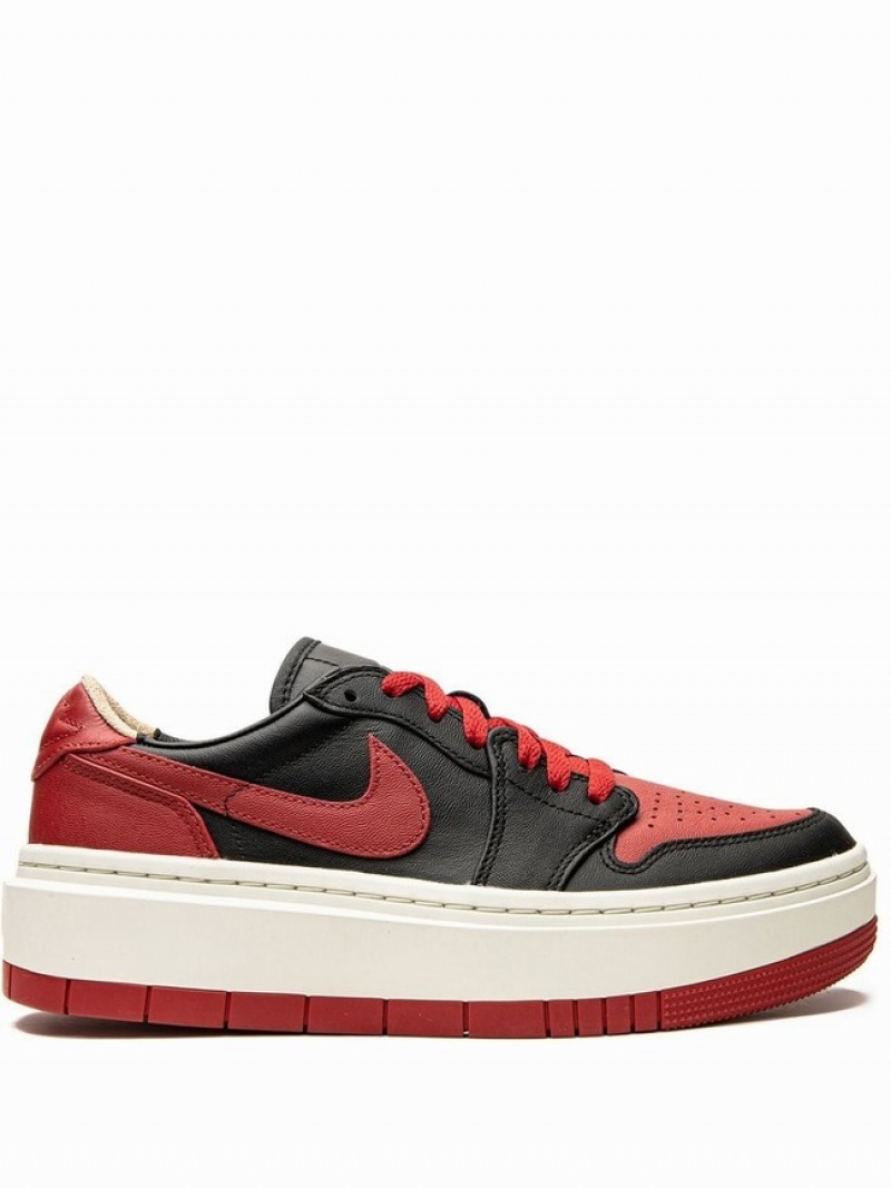 Black / Red / White Women\'s Nike Elevate Low Bred Air Jordan 1 | ZGWACO-513