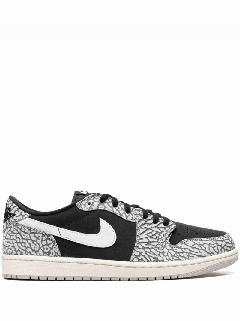 Black / White Men\'s Nike Low Air Jordan 1 | FVSXQC-057