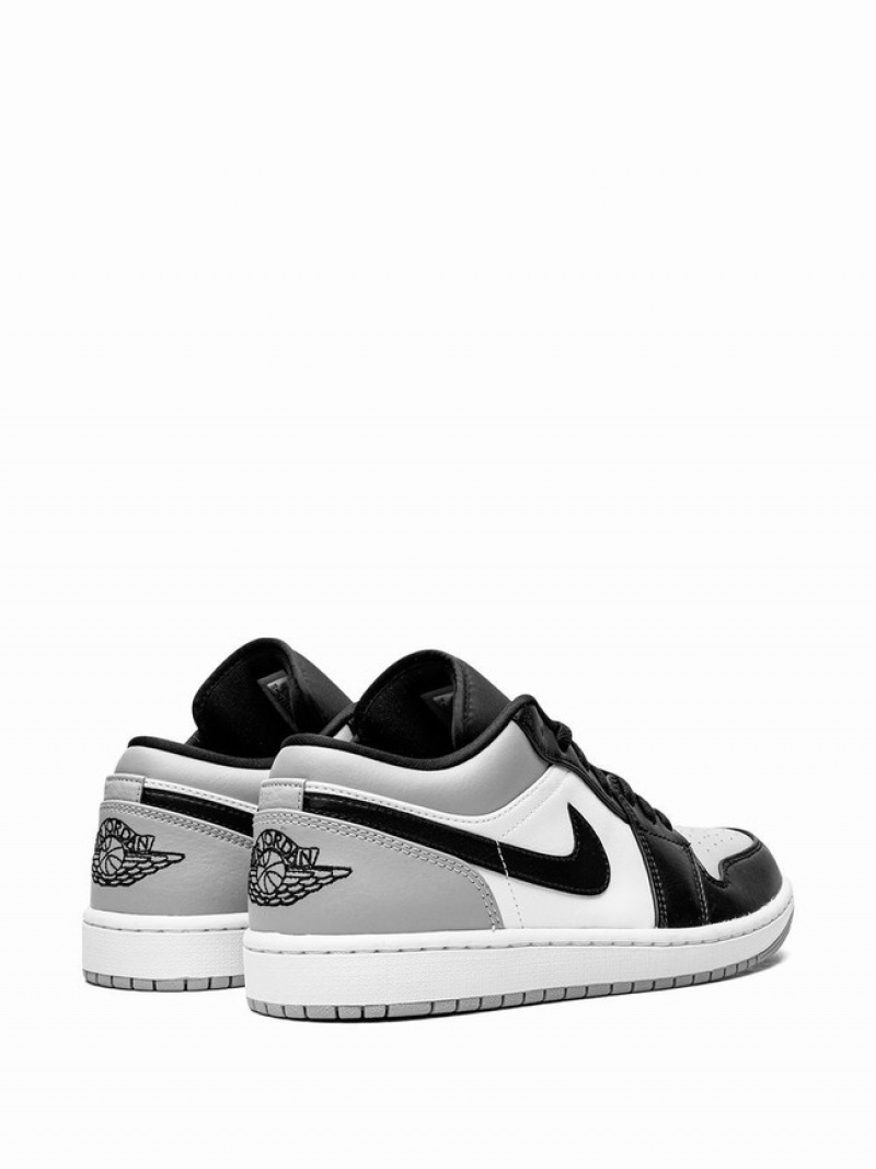 Black / White Men's Nike Low Shadow Toe Air Jordan 1 | HMTLSI-187