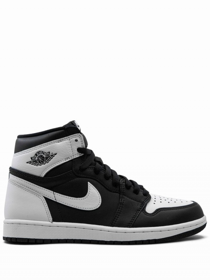 Black / White Men\'s Nike Retro High OG Reverse Panda Air Jordan 1 | PZVBXY-685