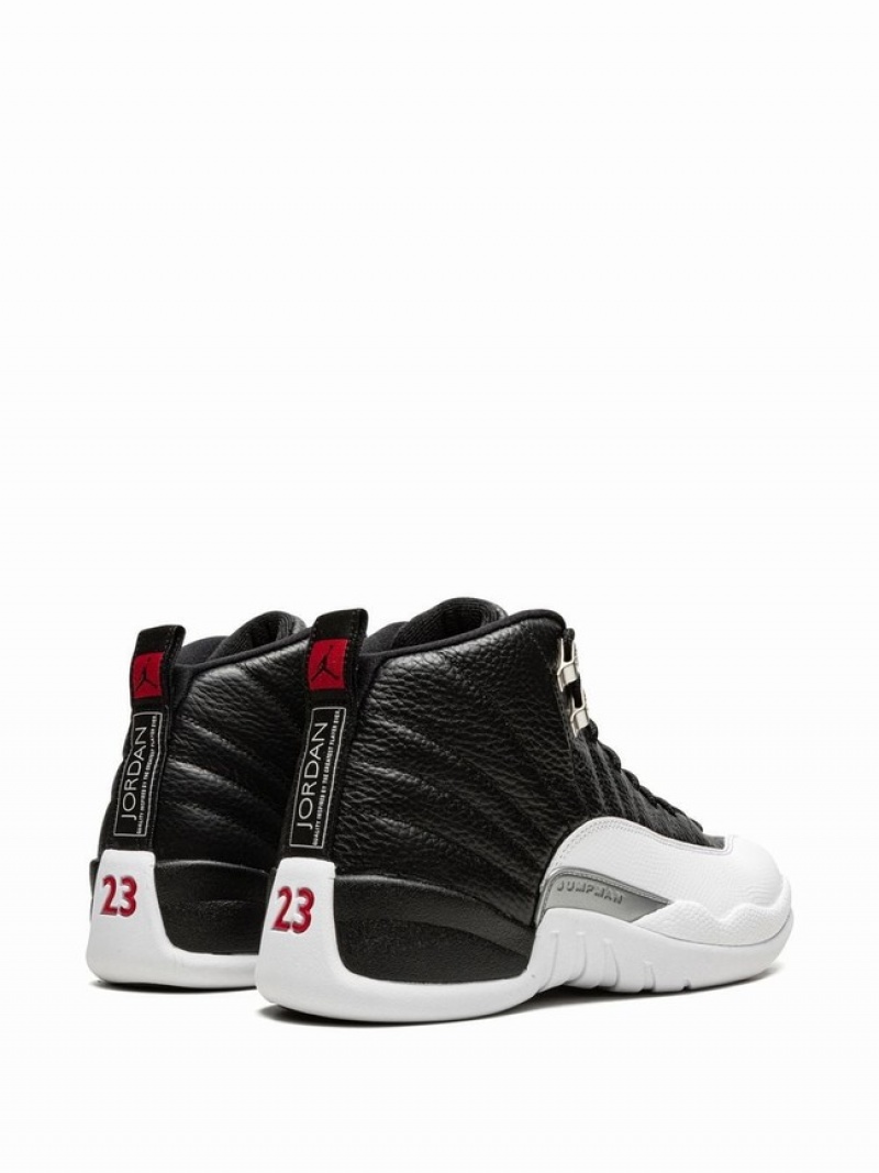 Black / White Men's Nike Retro Playoffs 2022 Air Jordan 12 | IXEHNM-684