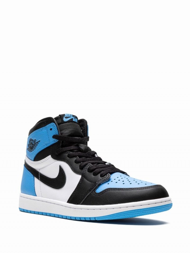 Black / White / Blue Men's Nike Retro High OG Air Jordan 1 | OSQYUA-037