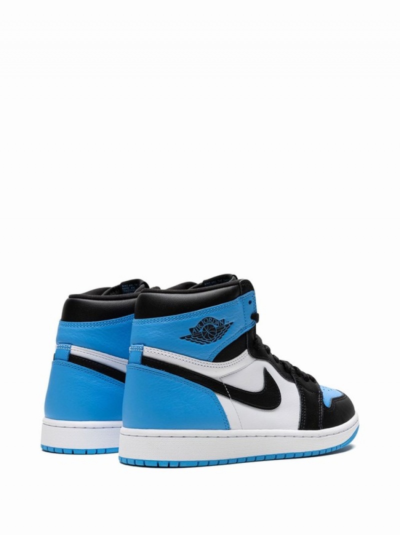 Black / White / Blue Men's Nike Retro High OG Air Jordan 1 | OSQYUA-037