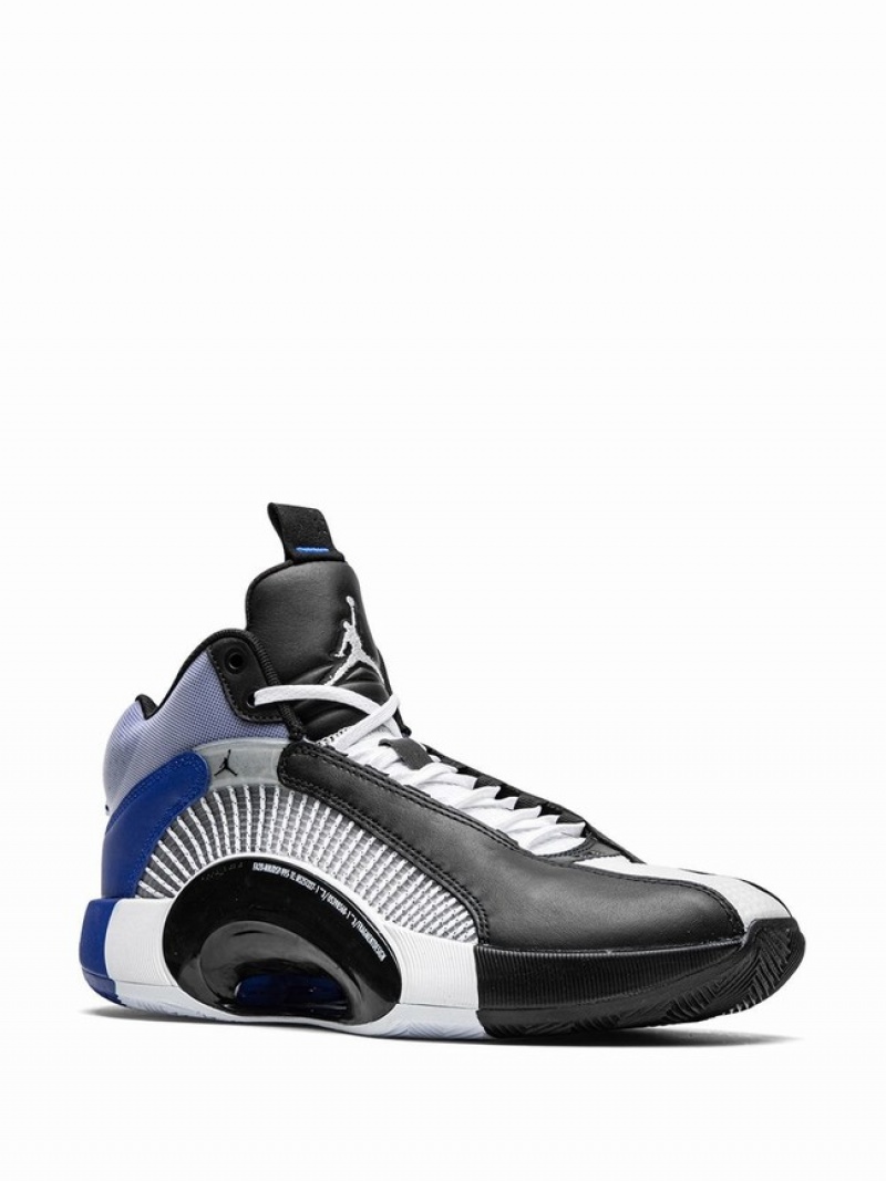 Black / White / Blue Men's Nike x Fragement Sport Air Jordan 35 | EAZBMT-095