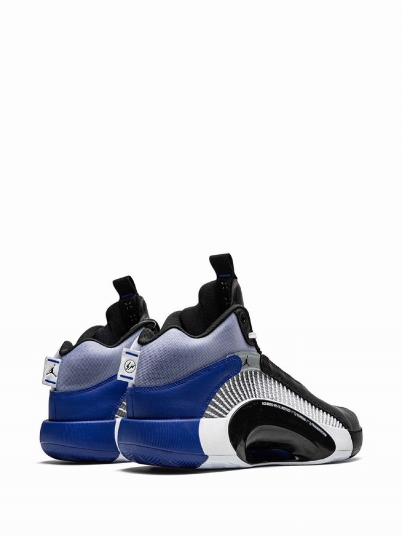 Black / White / Blue Men's Nike x Fragement Sport Air Jordan 35 | EAZBMT-095