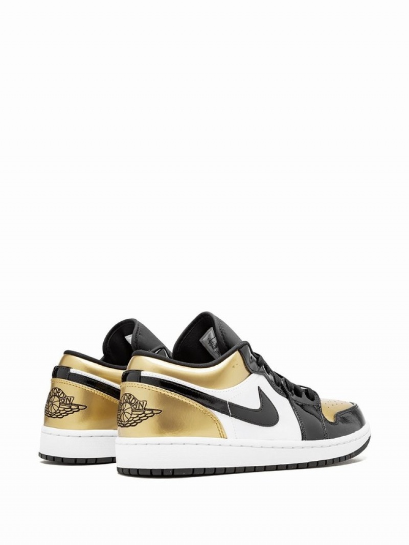 Black / White / Gold Women's Nike Low Gold Toe Air Jordan 1 | TWHNXJ-902