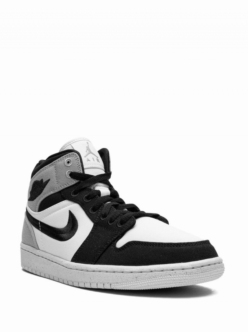 Black / White / Grey Women's Nike Mid SE Air Jordan 1 | OTVJCN-475