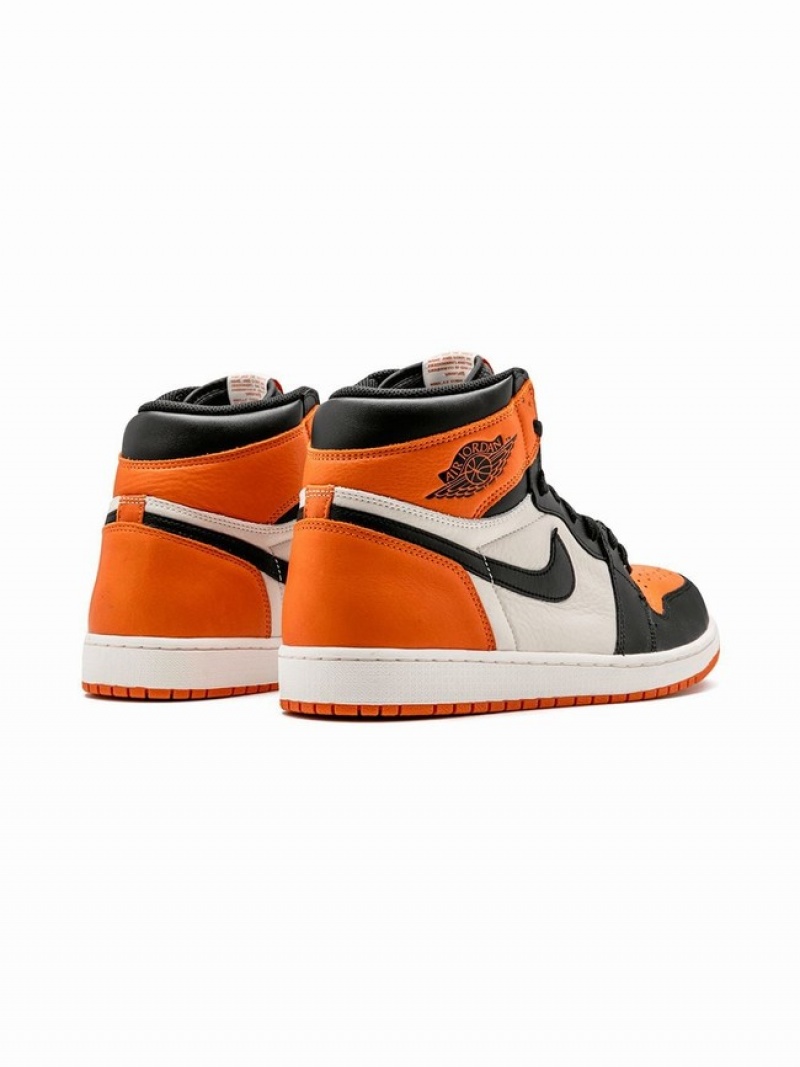 Black / White / Orange Men's Nike Retro High OG High Top Air Jordan 1 | SDKTGL-451