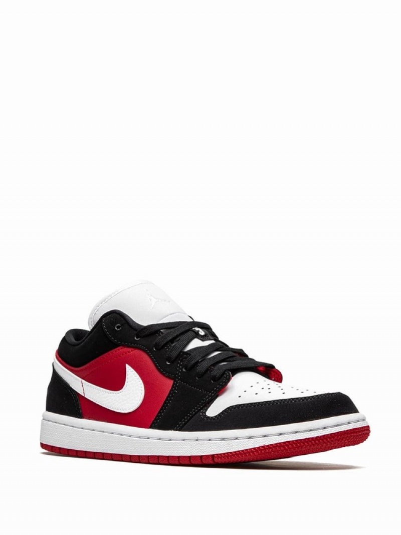 Black / White / Red Women's Nike Low Black/White/Gym Red Air Jordan 1 | LXPTER-574