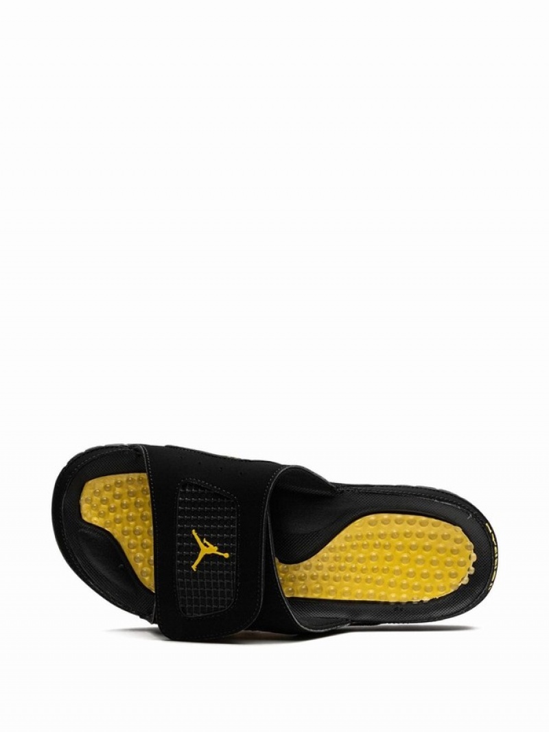 Black / Yellow Men's Nike Jordan Hydro IV Retro Thunder Air Jordan Hydro | YZSBQR-514