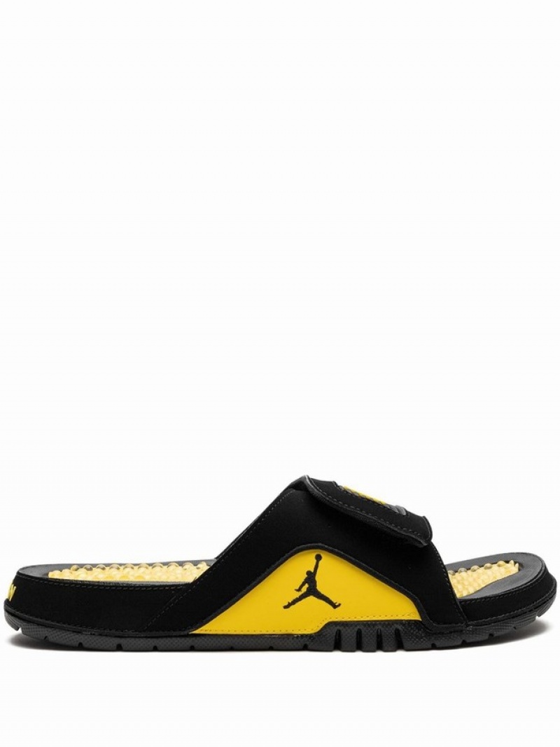 Black / Yellow Men\'s Nike Jordan Hydro IV Retro Thunder Air Jordan Hydro | YZSBQR-514