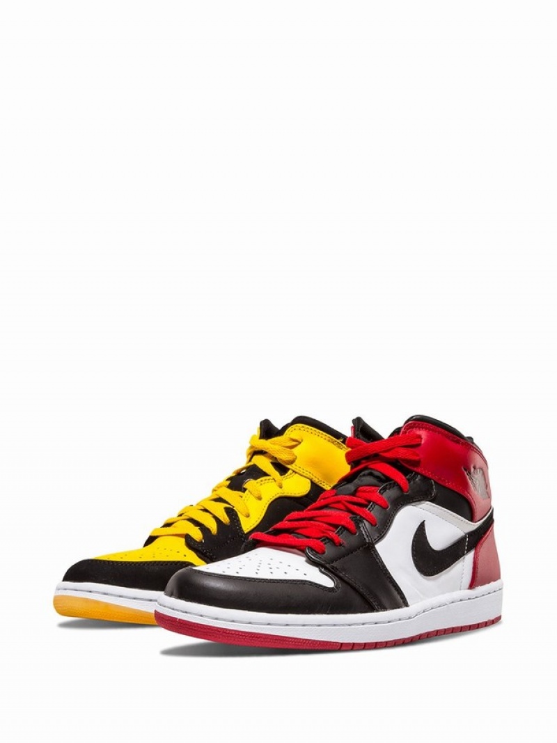 Black / Yellow Men's Nike Mid Old Love/New Love Air Jordan 1 | SAFCLT-084