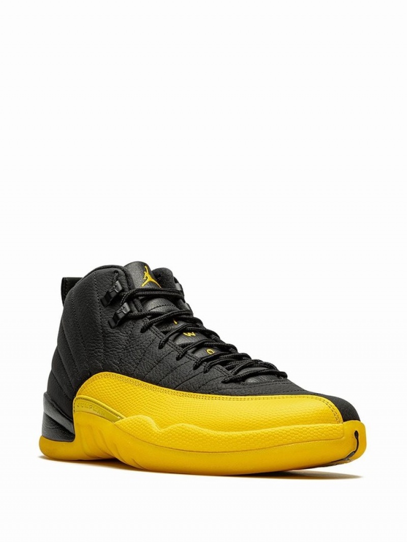 Black / Yellow Men's Nike Retro University Air Jordan 12 | TFOEZK-812