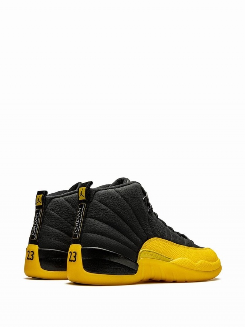 Black / Yellow Men's Nike Retro University Air Jordan 12 | TFOEZK-812