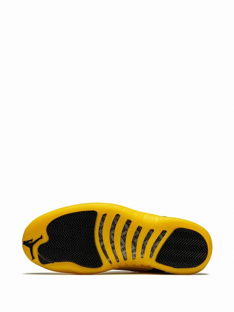 Black / Yellow Men's Nike Retro University Air Jordan 12 | TFOEZK-812