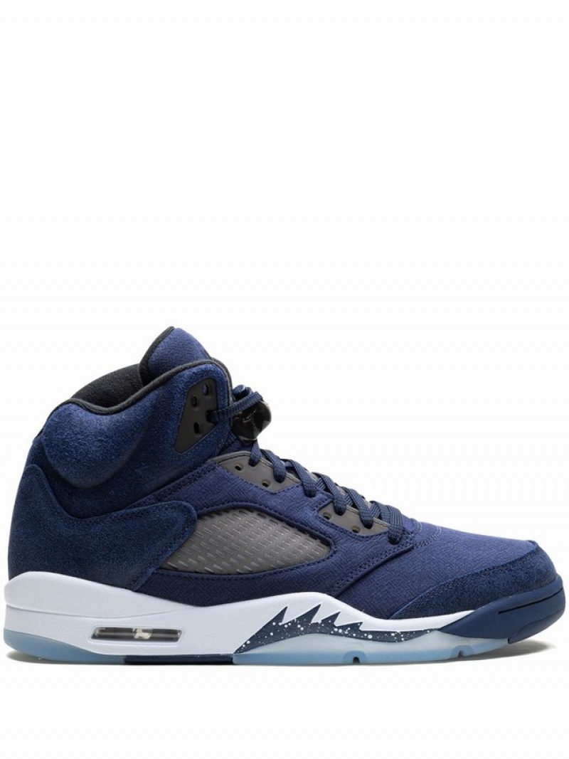 Blue Men\'s Nike Georgetown Air Jordan 5 | KYUQPI-637