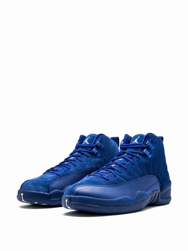 Blue Men's Nike Retro Deep Royal Suede Air Jordan 12 | DLZOGF-504