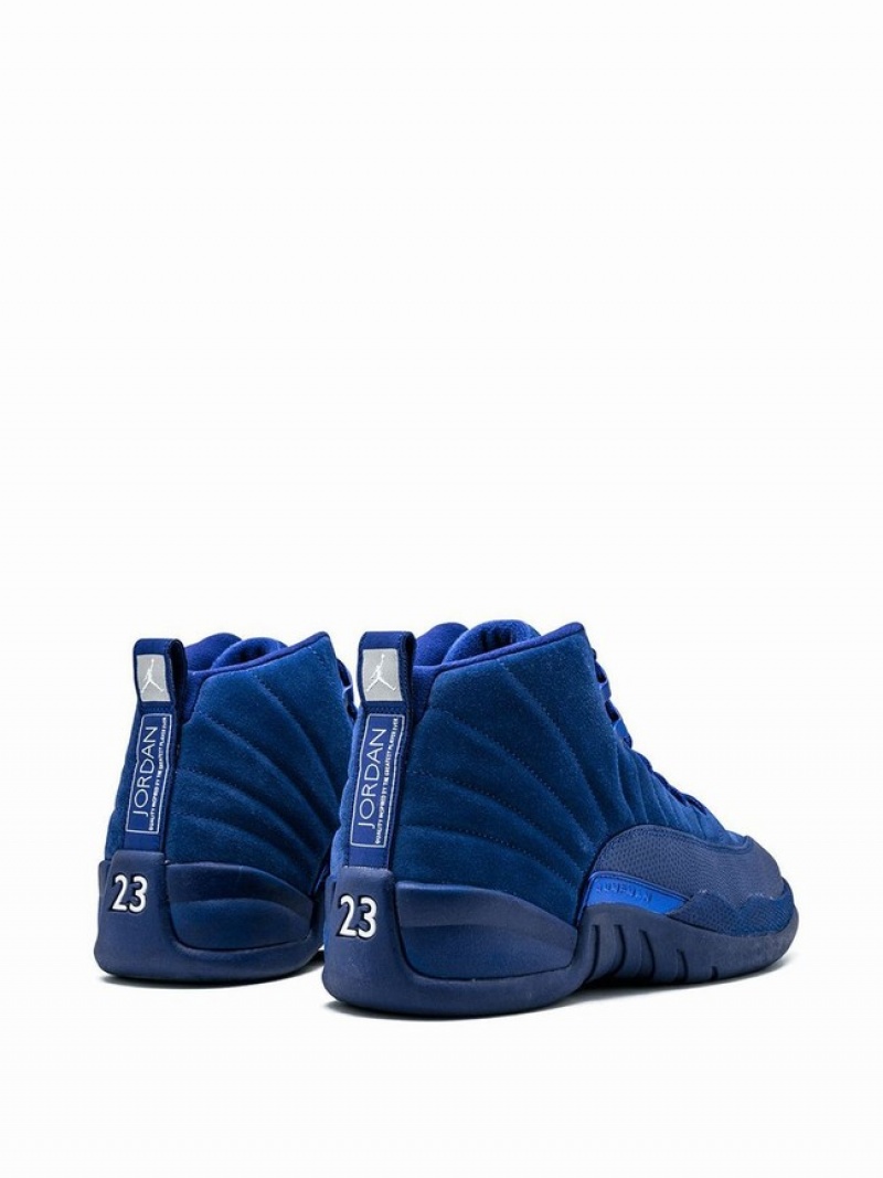 Blue Men's Nike Retro Deep Royal Suede Air Jordan 12 | DLZOGF-504