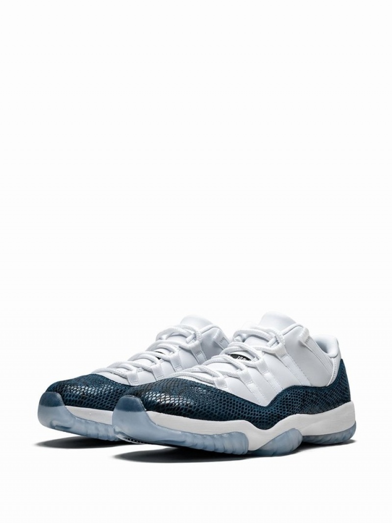 Blue Women's Nike Low Retro Blue Snakeskin Air Jordan 11 | GXDSMZ-163