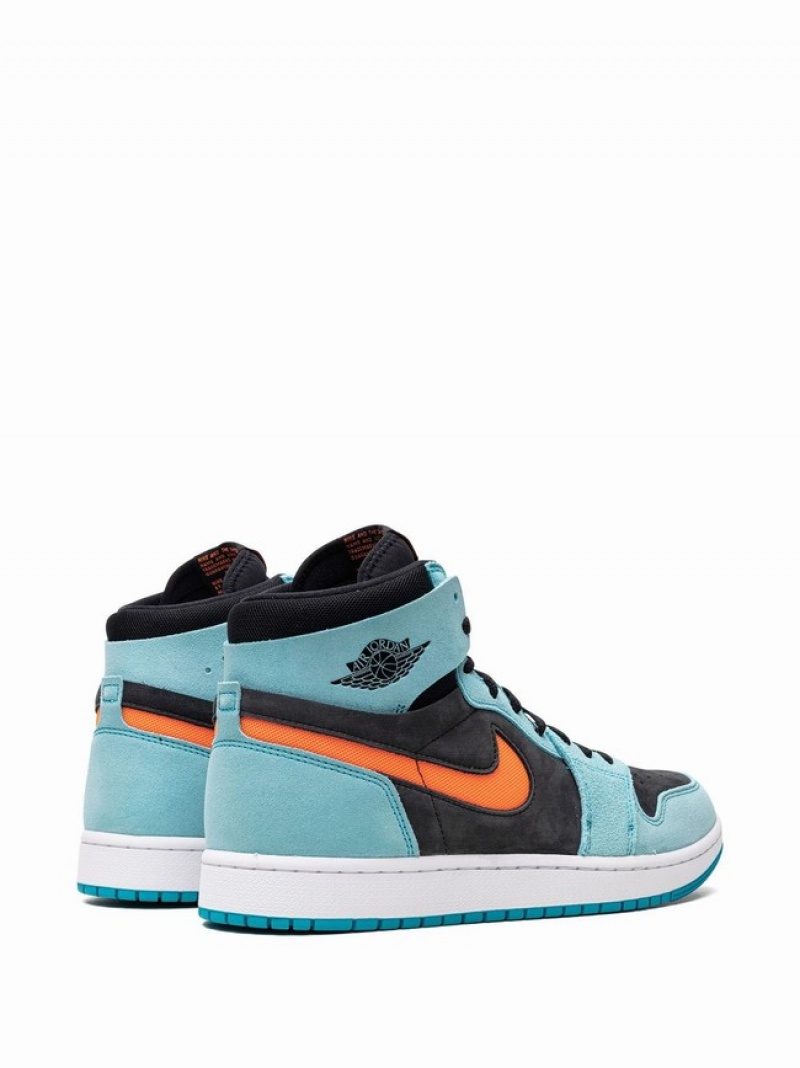 Blue / Black Men's Nike Zoom CMFT 2 Bleached Aqua Air Jordan 1 | NLERGD-420