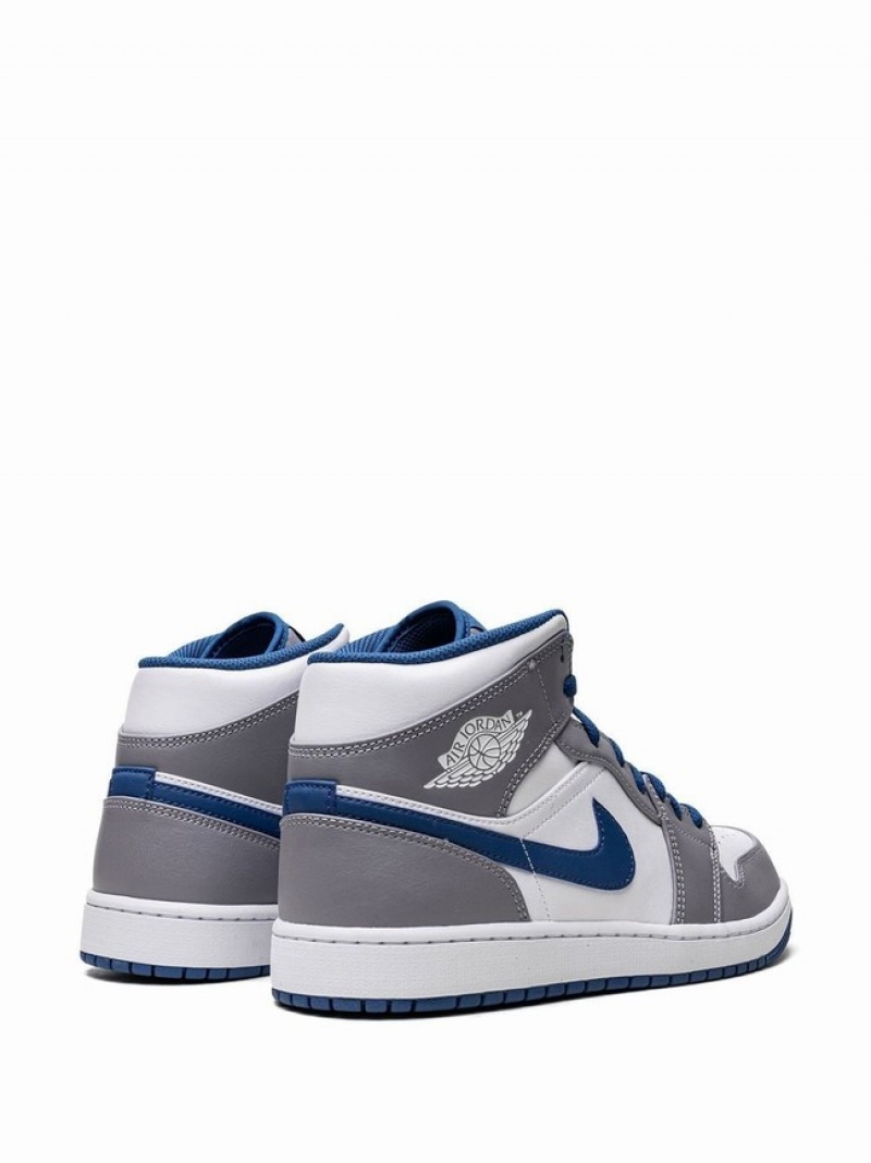 Blue / Grey / White Women's Nike Mid True Air Jordan 1 | RUVOHC-208