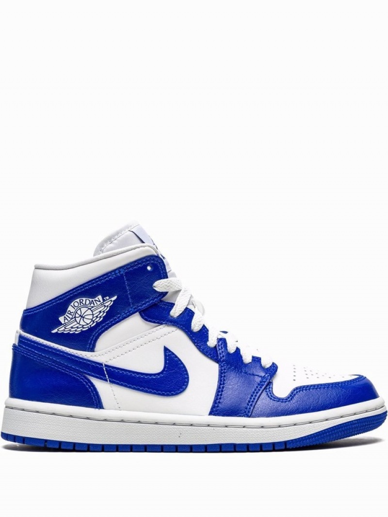 Blue / White Women\'s Nike Mid Kentucky Air Jordan 1 | MSJBPQ-315