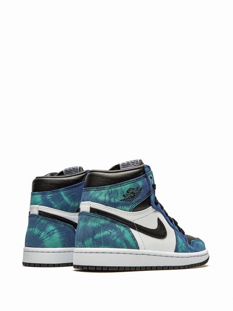 Blue / White / Black Women's Nike High Tie-Dye Air Jordan 1 | RITDMY-170