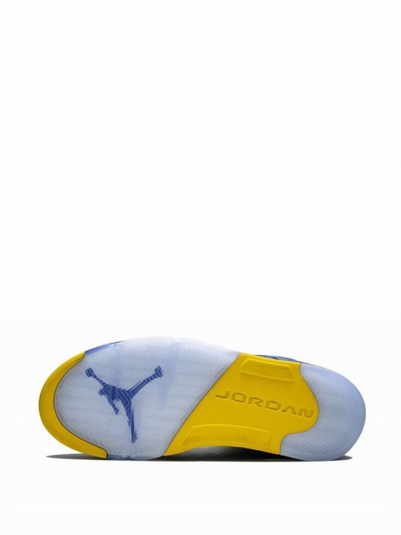 Blue / Yellow Men's Nike Retro Air Jordan 5 | ELQOVU-460