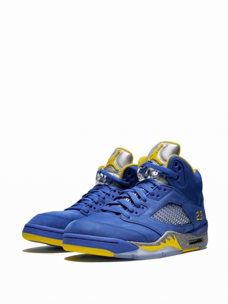 Blue / Yellow Women's Nike Retro Air Jordan 5 | SPHBKY-620