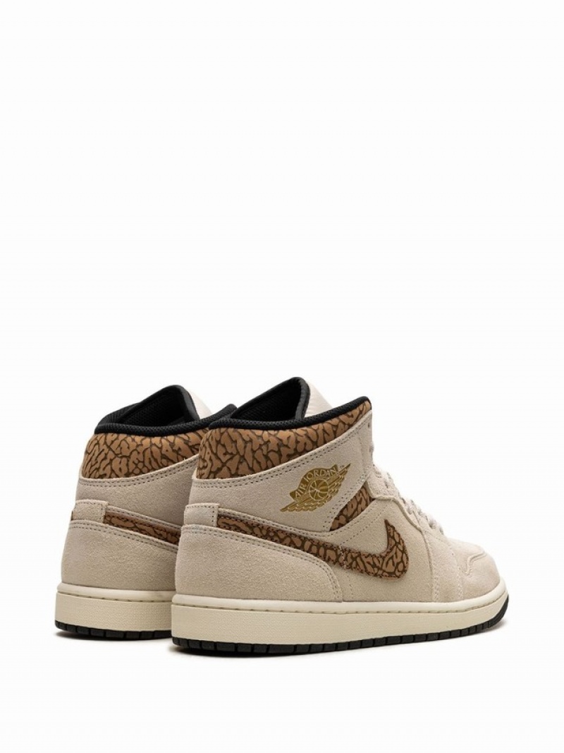 Brown Women's Nike Mid Brown Elephant Air Jordan 1 | TKDEVN-154