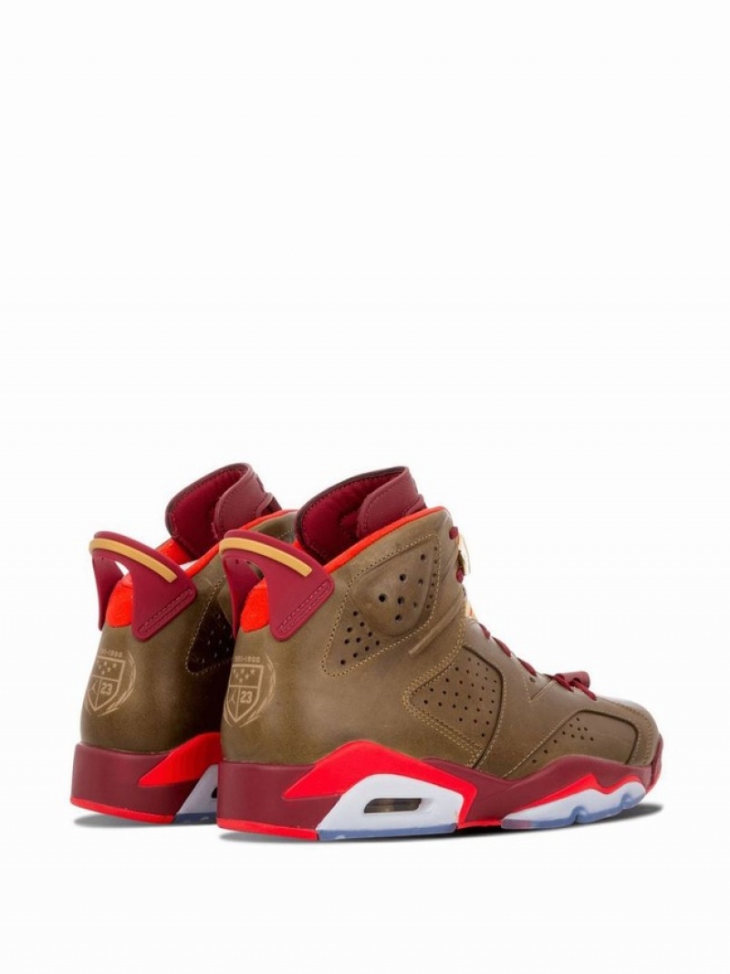 Brown / Red Women's Nike Retro Air Jordan 6 | RXQMZC-810