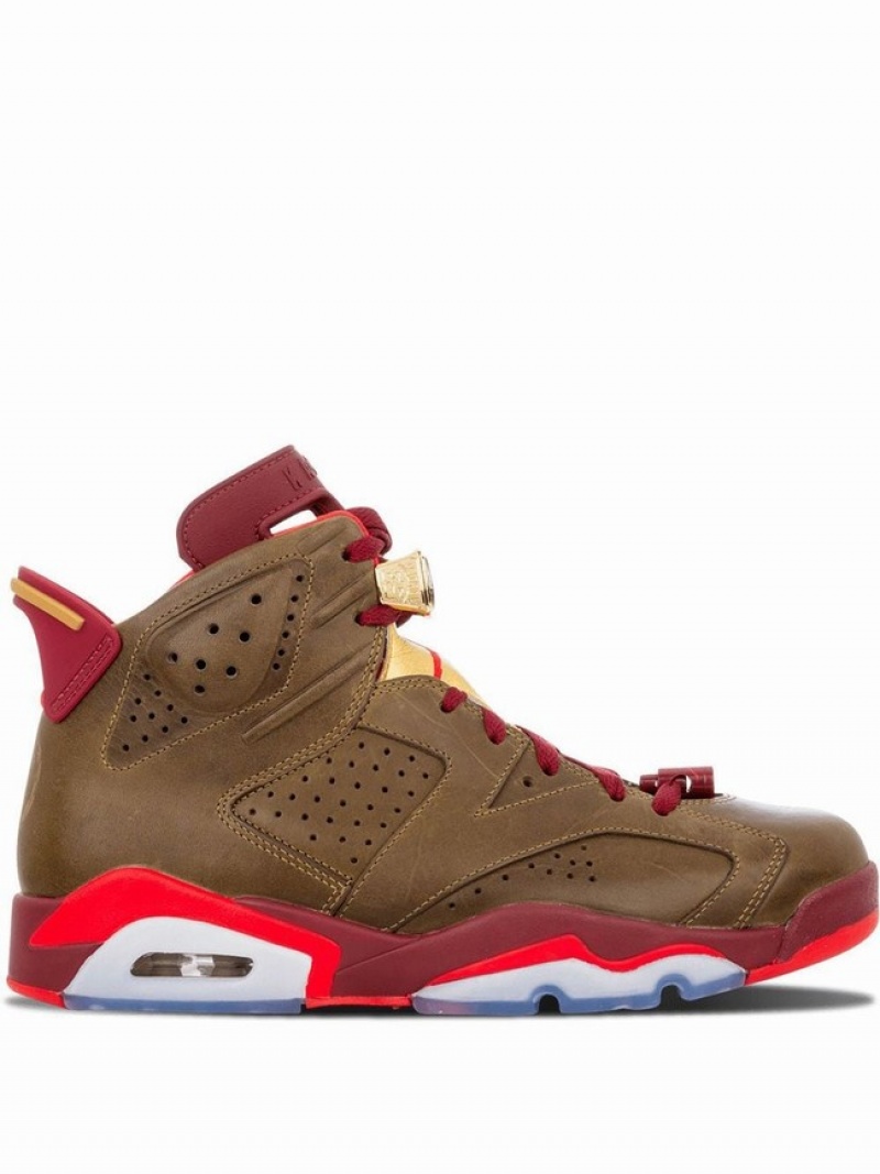 Brown / Red Women\'s Nike Retro Air Jordan 6 | RXQMZC-810