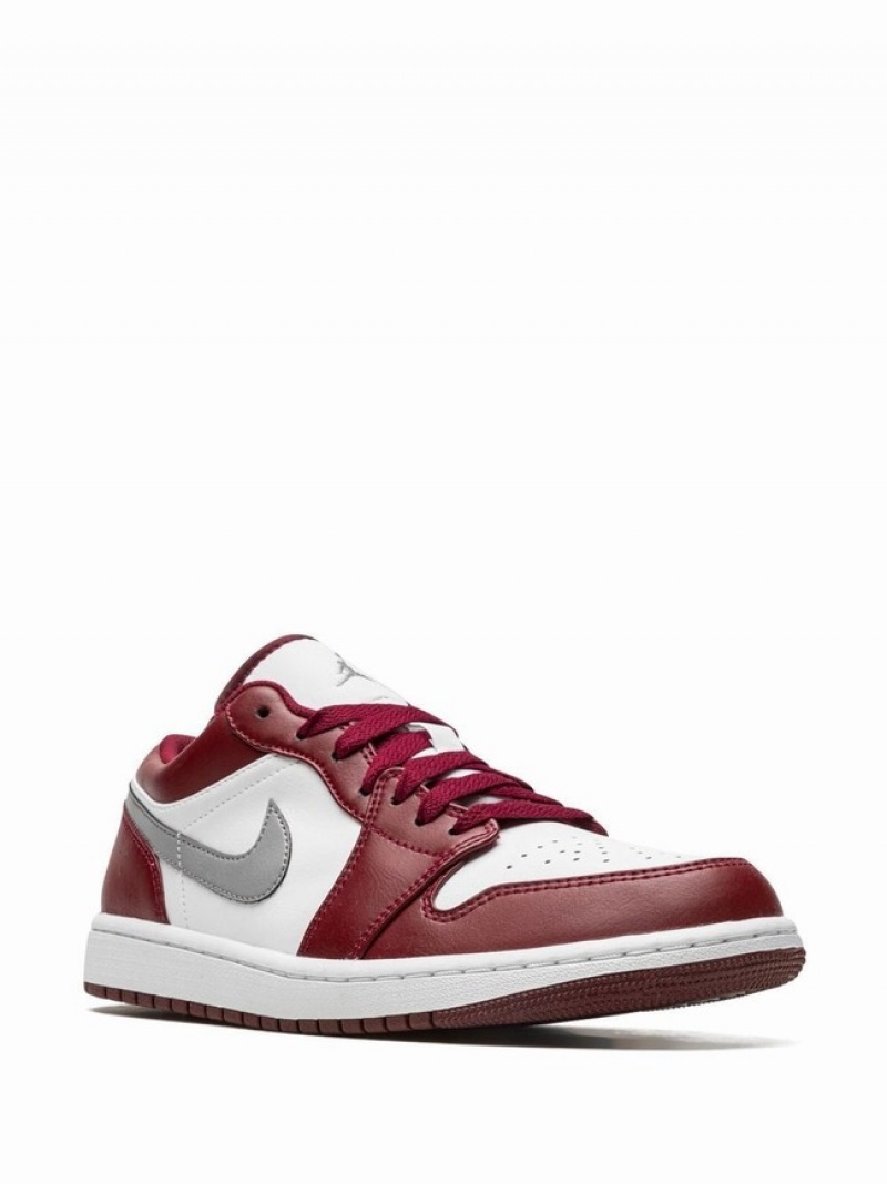 Burgundy / Red / White / Grey Women's Nike Low Bordeaux Air Jordan 1 | PSMITZ-549