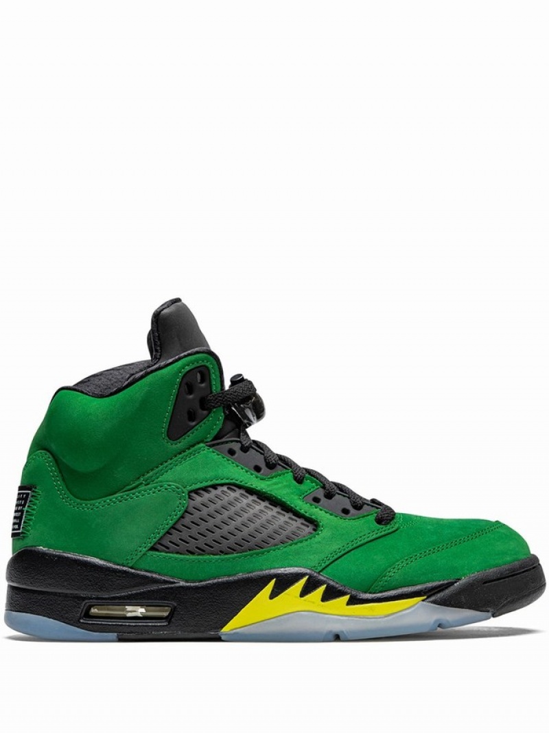 Green Men\'s Nike SE Oregon Air Jordan 5 | WBYASH-134