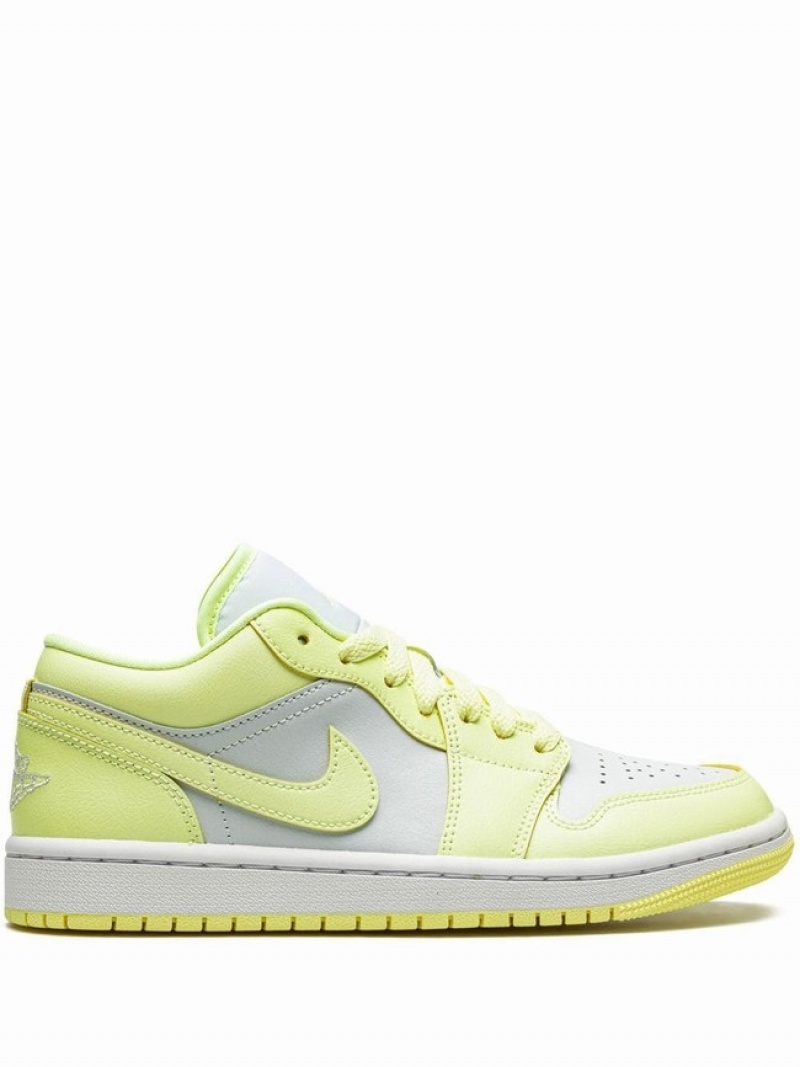 Green Women\'s Nike Low Lemonade Air Jordan 1 | KBJQPM-129